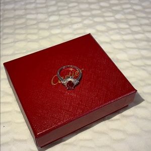 Australian Crystal Oval Stone Ring  In White Gold